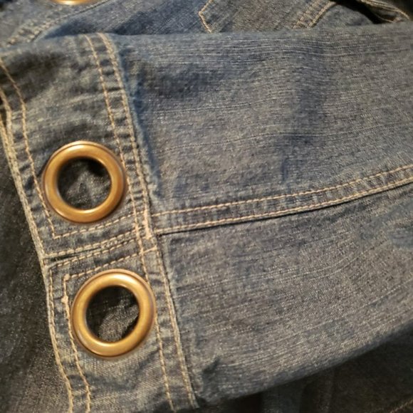Jean Jacket grommets Womens New Direction 2X Nice - Picture 5 of 6
